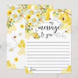 ハニービーイエローフローラタイムカプセルメッセージカード 招待状