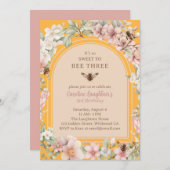 ハニービーエンチャントガーデンサード誕生日 招待状 (正面/裏面)