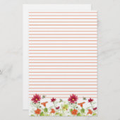 ハニービーオレンジのナスタティウムレッドコスモスが並ぶ 便箋 (正面/裏面)