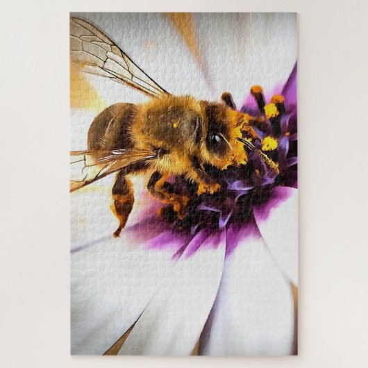 ハニービーオンアフリカデイジーアクリルアート ジグソーパズル (縦)