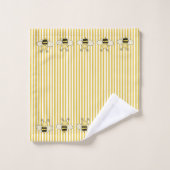 ハニービーオンイエローストライプズ バスタオルセット (ウォッシュタオル)