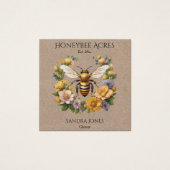 ハニービーオンクラフト紙w QRコードビジネスカード (正面)