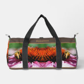 ハニービーオンコンフロアーデイジー パーソナライズされた ダッフルバッグ (正面)