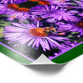 ハニービーオンパープルアスター花抽象芸術 フォトプリント (角)