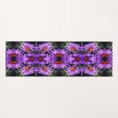 ハニービーオンパープルアスター花抽象芸術 ヨガマット (正面(横))
