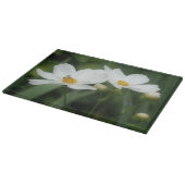 ハニービーオンホワイトコスモスフラワー自然 カッティングボード (角)