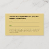 ハニービーカウンターゴールデンアンバー ロイヤリティカード (裏面)