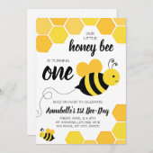 ハニービーガールズファースト誕生日 招待状 (正面/裏面)