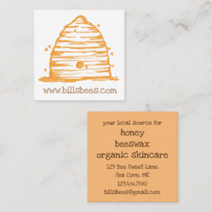 ハニービーキュービーズワックス製オーガニック品 スクエア名刺