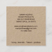 ハニービーキーパーアピアニカムクラフト スクエア名刺 (裏面)