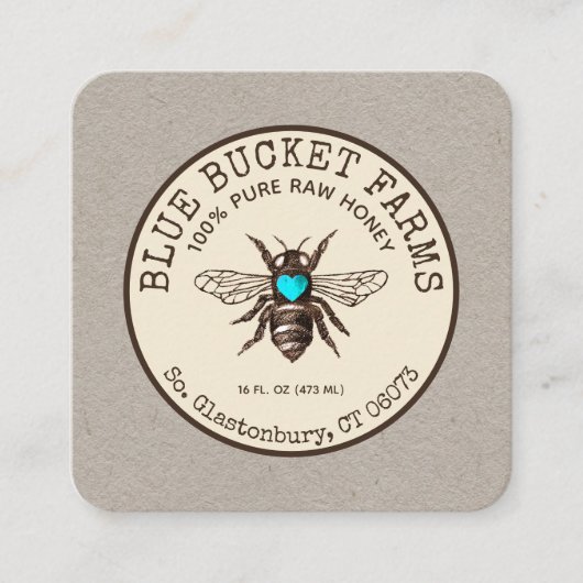 ハニービーキーパークラフトスクエアビジネスカード スクエア名刺 (正面)