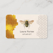 ハニービーキーパーハニカムアピアリスト金ゴールド養蜂家 名刺 (正面)