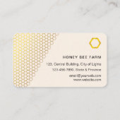 ハニービーキーパーハニカムアピアリスト金ゴールド養蜂家 名刺 (裏面)