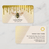 ハニービーキーパーハニカムアピアリスト金ゴールド養蜂家 名刺 (正面/裏面)
