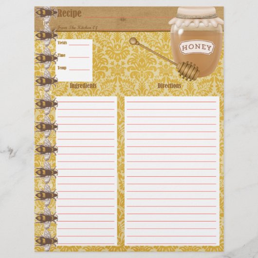 ハニービークックブックインサート (正面)