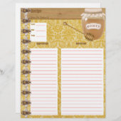 ハニービークックブックインサート (正面/裏面)