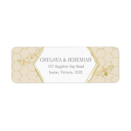 ハニービークリーム金ゴールドカスタム差出人住所ラベル ラベル