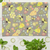 ハニービーグレイ キッチンタオル (折り畳み)