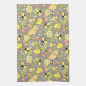 ハニービーグレー キッチンタオル (縦)