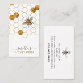 ハニービーゴールドフォイル養蜂家製品 名刺 (正面/裏面)