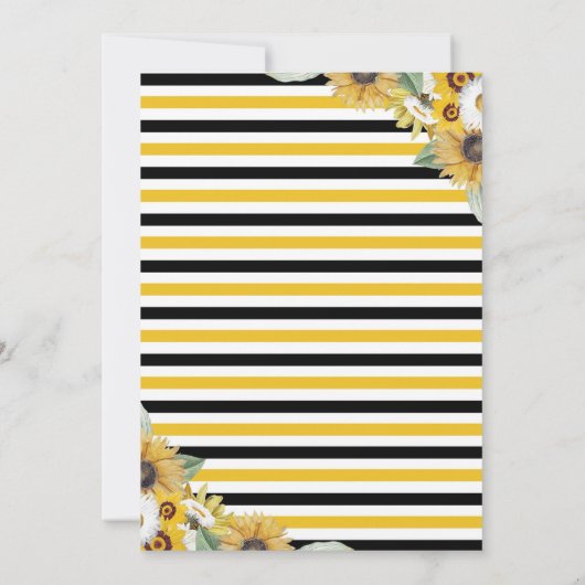 ハニービーサンフラワーベビーシャワー招待状 招待状 (裏面)