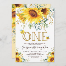 ハニービーサンフラワー1stバースデーサマーフローラ 招待状