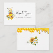 ハニービースイートイエローフローラひまわり水彩 ノートカード (正面/裏面)