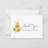 ハニービースイートイエローフローラひまわり水彩 ノートカード (正面)