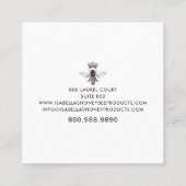 ハニービースキンケアゴールドフォイルオンホワイトビジネスカー スクエア名刺 (裏面)