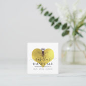 ハニービースキンケアゴールドフォイルオンホワイトビジネスカー スクエア名刺 (スタンド正面)