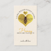 ハニービースキンケア製品金ゴールドハートビーロゴ 名刺 (正面)