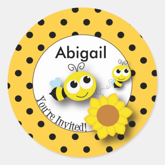 ハニービーステッカー ラウンドシール (正面)