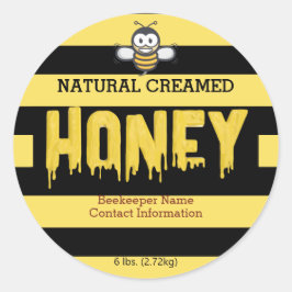 ハニービーストライプズ黒と金ゴールドハニージャー ラウンドシール