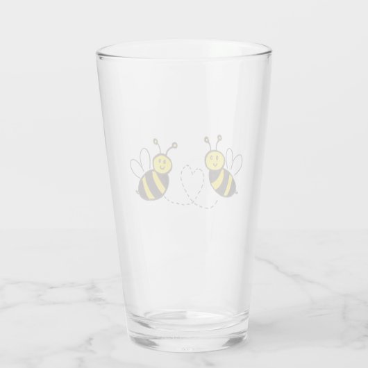 ハニービーズアットハートかわいいイラストレーション タンブラーグラス (裏面)