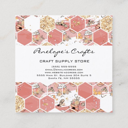 ハニービーズスクエアビジネスカード スクエア名刺 (裏面)