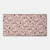 ハニービーズフローラリバティーパターンカワイイ赤面ピンク デスクマット (正面)
