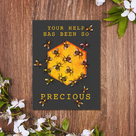 ハニービーズ モダン ブラック カスタマイズ可能なサンキュー ポストカード