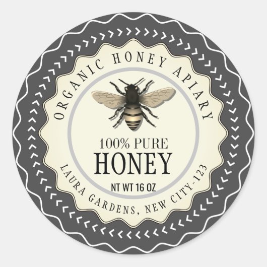 ハニービーセラーアピアリストヴィンテージブラッククラシック ラウンドシール (正面)