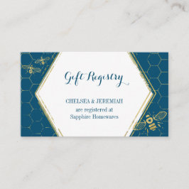 ハニービーティール（緑がかった色）金ゴールドギフト登録カード エンクロージャーカード