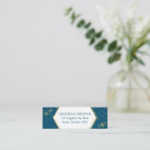 ハニービーティール(緑がかった色)金ゴールドパターンカスタムアドレスカード スキニー名刺 (スタンド正面)