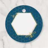 ハニービーティール(緑がかった色)金ゴールド結婚名前をカスタムする フェイバータグ (裏面)