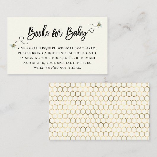 ハニービーテーマブックリクエストエンクロージャカード プレイスカード (正面/裏面)