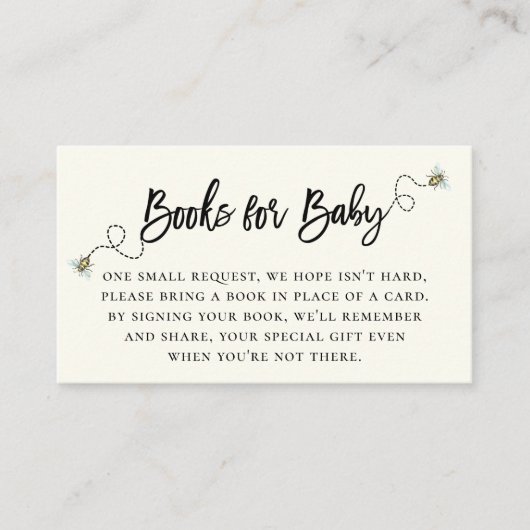 ハニービーテーマブックリクエストエンクロージャカード プレイスカード (正面)