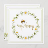 ハニービーデイジーリースビーマイハニーバレンタインデー シーズンカード (正面/裏面)