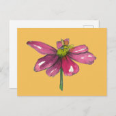 ハニービーデイジー花焼きオレンジ ポストカード (正面/裏面)