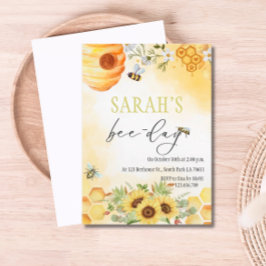 ハニービーデーをテーマにした誕生日パーティーの招待状 招待状