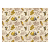 ハニービーハイブゴールデンイエローヴィンテージ テーブルクロス (正面(横))