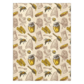 ハニービーハイブゴールデンイエローヴィンテージ テーブルクロス (正面)