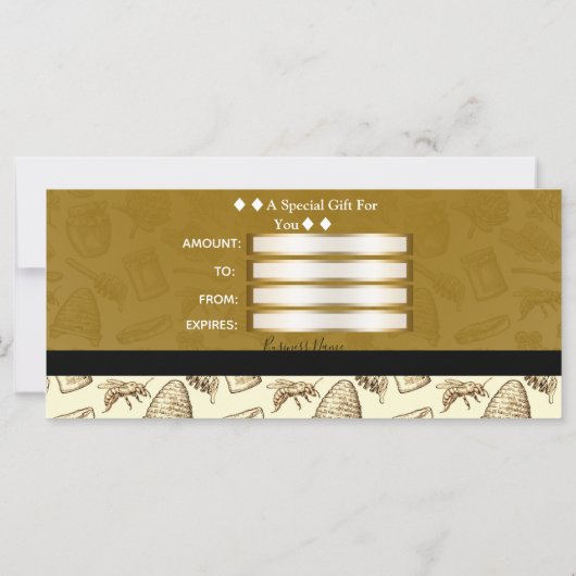 ハニービーハイブヴィンテージオーガニックギフト証明書 (裏面)