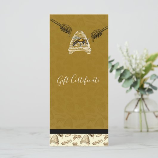 ハニービーハイブヴィンテージオーガニックギフト証明書 (スタンド正面)